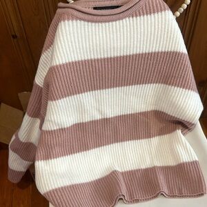 light pink striped sweater